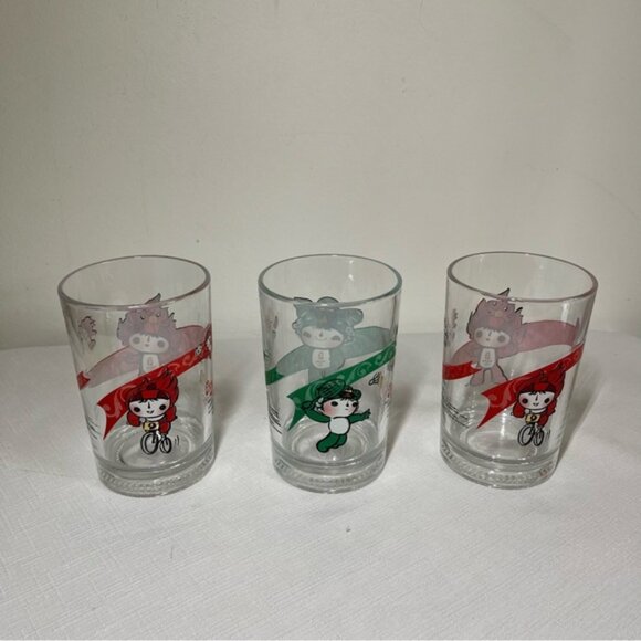 Collectible Beijing Winter Olympics McDonalds 2008 Glass Cups Glasses - Picture 3 of 7
